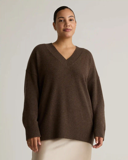 Mongolian Cashmere Oversized V-Neck Sweater