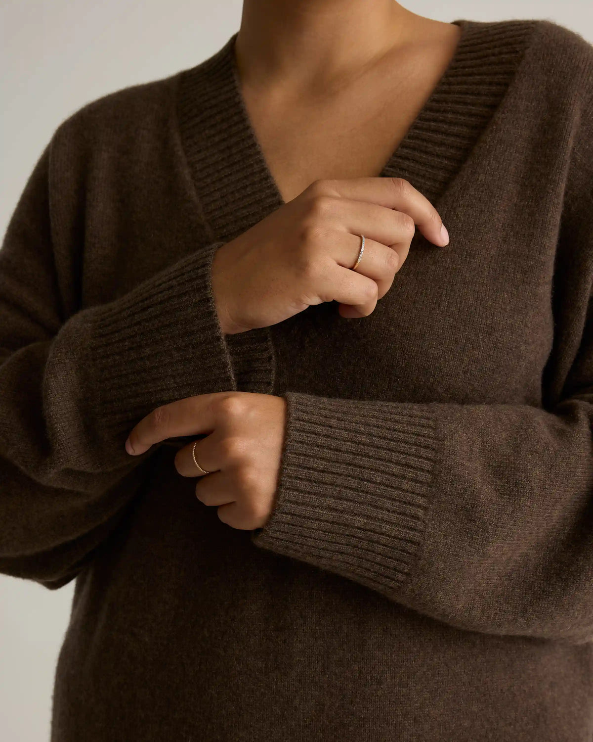 Mongolian Cashmere Oversized V-Neck Sweater
