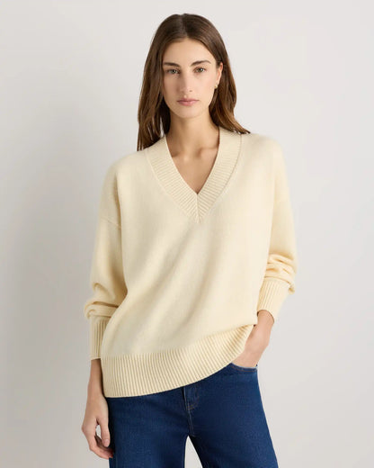 Mongolian Cashmere Oversized V-Neck Sweater