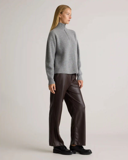 Mongolian Cashmere Fisherman Quarter Zip Sweater