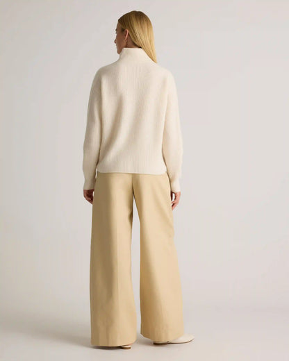Mongolian Cashmere Fisherman Quarter Zip Sweater