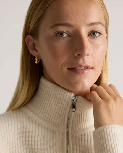 Mongolian Cashmere Fisherman Quarter Zip Sweater