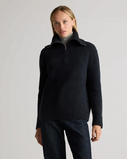 Luxe Baby Cashmere Quarter Zip Sweater
