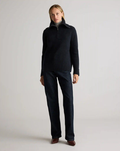 Luxe Baby Cashmere Quarter Zip Sweater