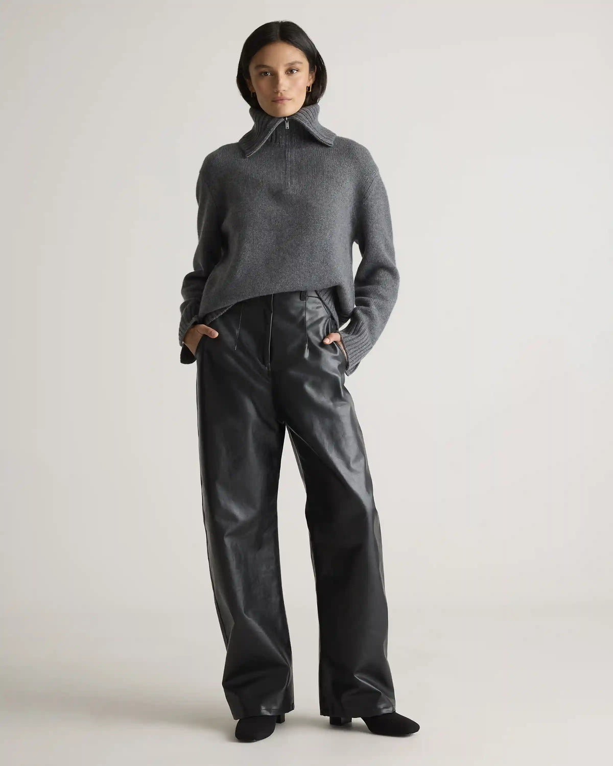 Luxe Baby Cashmere Quarter Zip Sweater