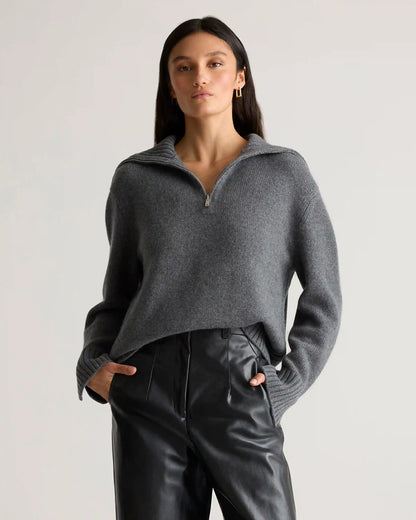 Luxe Baby Cashmere Quarter Zip Sweater