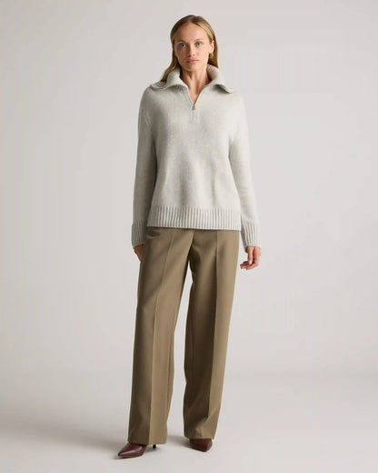 Luxe Baby Cashmere Quarter Zip Sweater