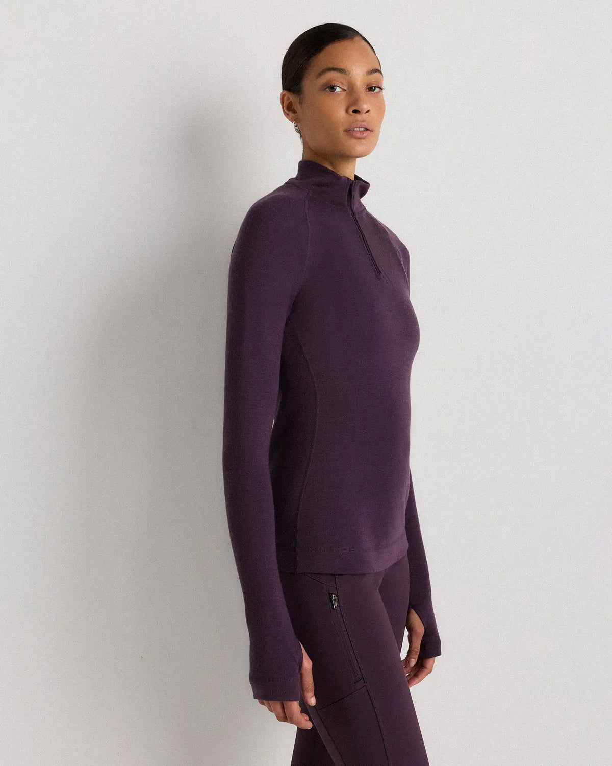 100% Merino Wool Cold Weather Base Layer 1/4 Zip