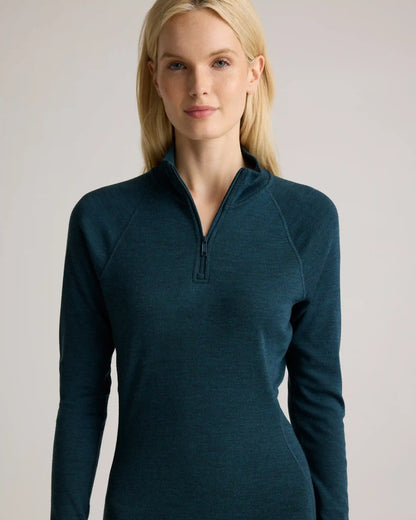 100% Merino Wool Cold Weather Base Layer 1/4 Zip