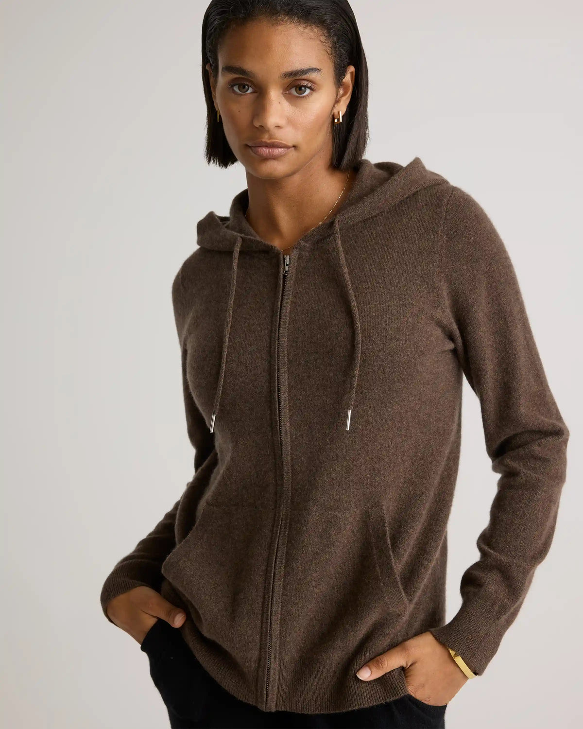 Mongolian Cashmere Full-Zip Hoodie