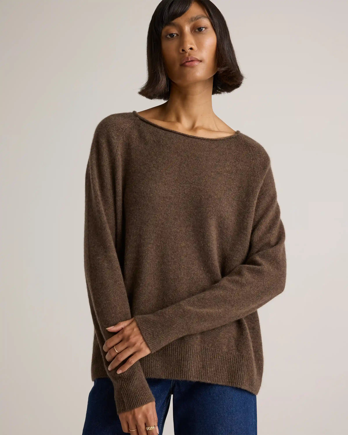 Mongolian Cashmere Boatneck Sweater