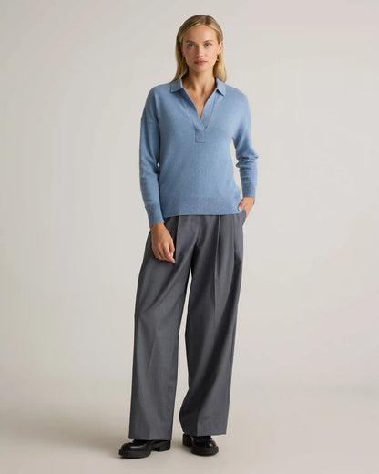 Mongolian Cashmere Polo Sweater