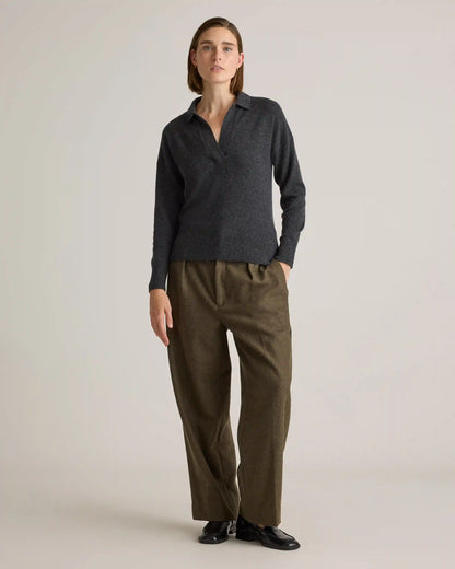 Mongolian Cashmere Polo Sweater