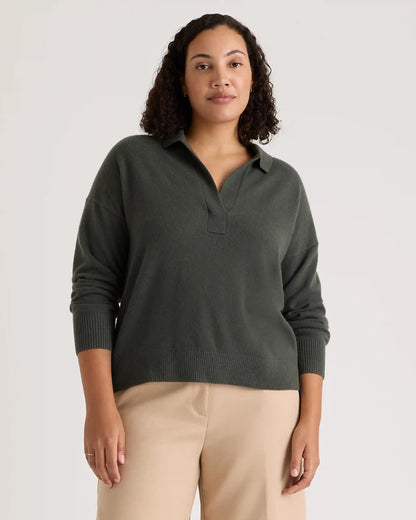 Mongolian Spring Cashmere Polo Sweater