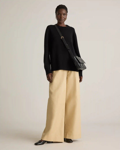 Mongolian Cashmere Oversized Crewneck Sweater