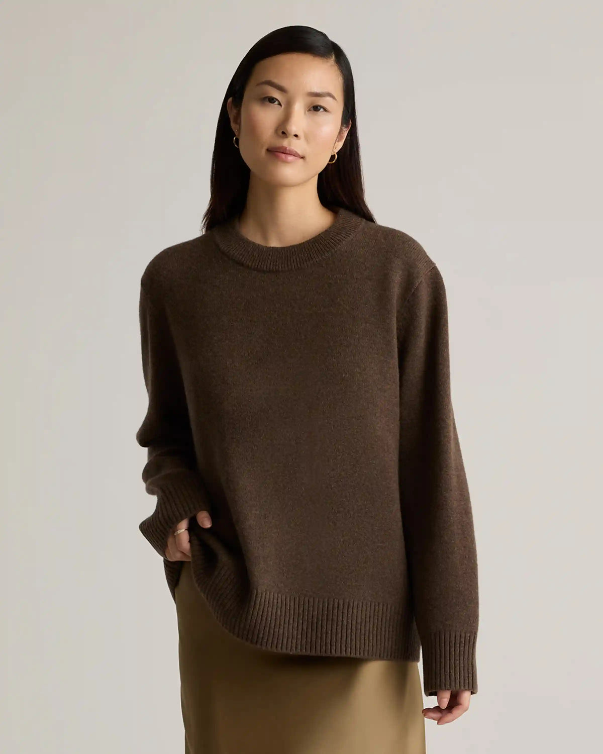 Mongolian Cashmere Oversized Crewneck Sweater