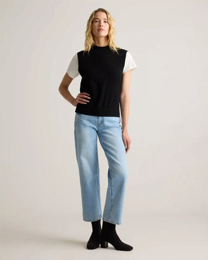 Mongolian Cashmere Mock Neck Sweater Vest