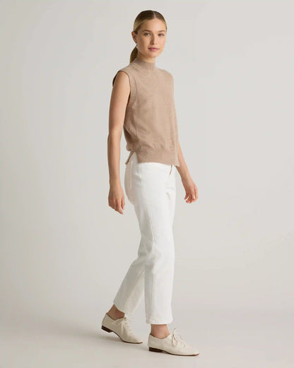 Mongolian Cashmere Mock Neck Sweater Vest