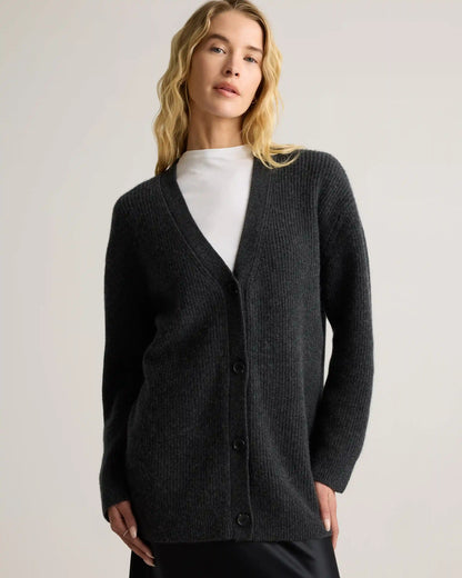 Mongolian Cashmere Oversized Boyfriend Cardigan Sweater