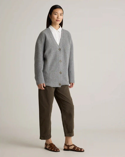 Mongolian Cashmere Oversized Boyfriend Cardigan Sweater