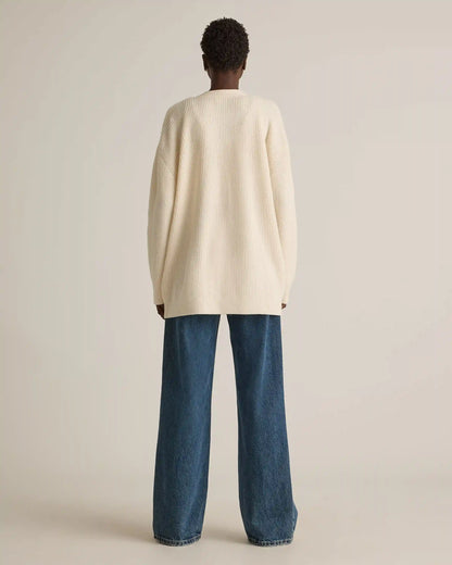 Mongolian Cashmere Oversized Boyfriend Cardigan Sweater
