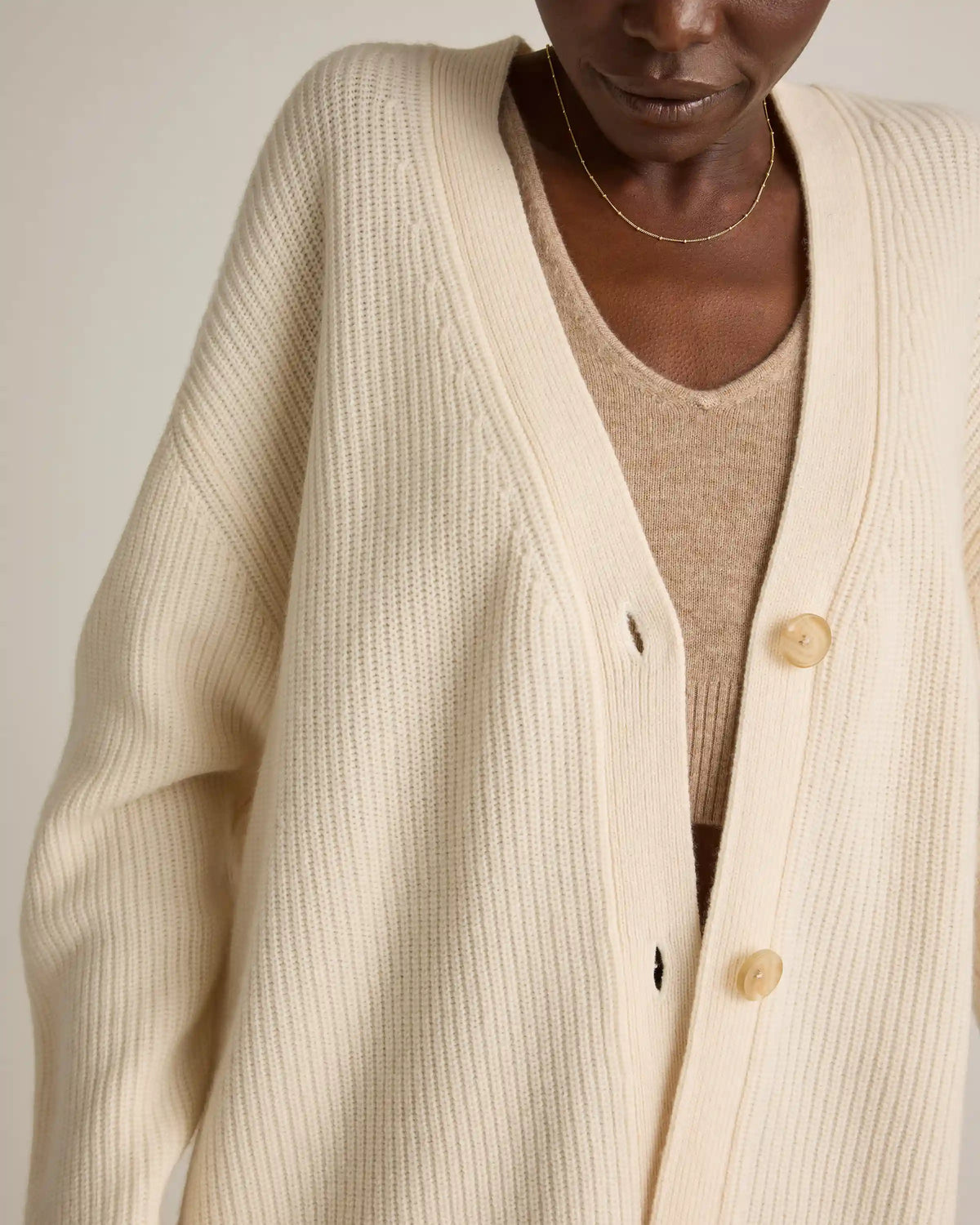 Mongolian Cashmere Oversized Boyfriend Cardigan Sweater