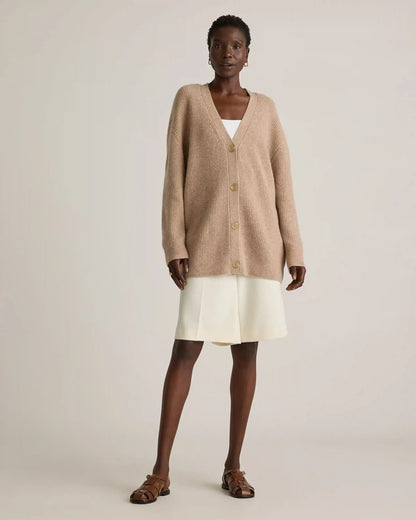 Mongolian Cashmere Oversized Boyfriend Cardigan Sweater