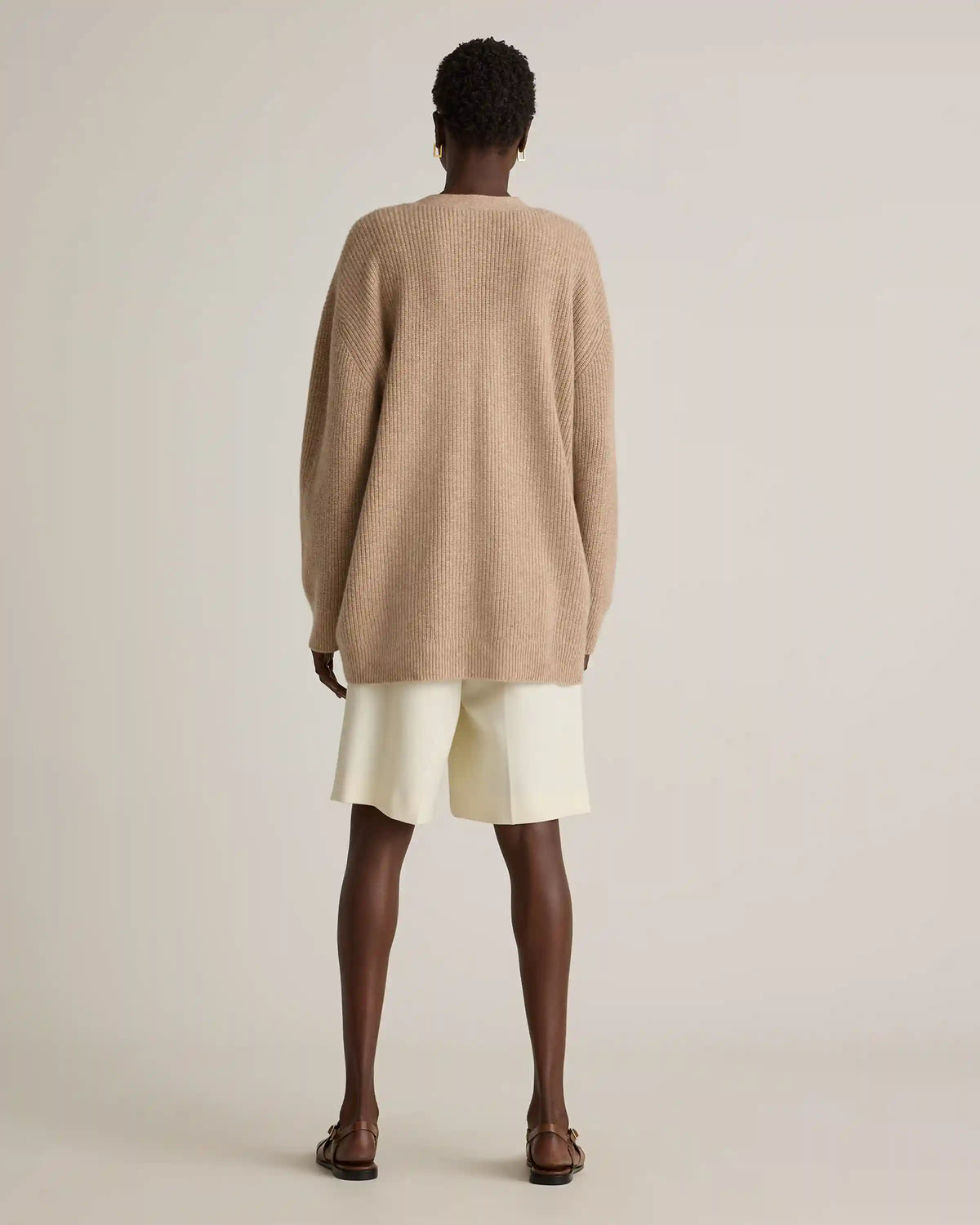 Mongolian Cashmere Oversized Boyfriend Cardigan Sweater