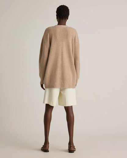 Mongolian Cashmere Oversized Boyfriend Cardigan Sweater
