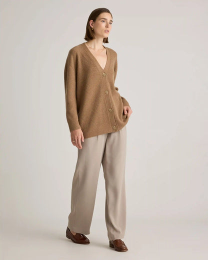 Mongolian Cashmere Oversized Boyfriend Cardigan Sweater