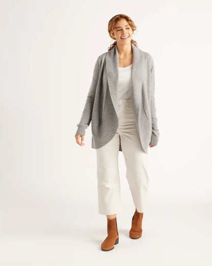 Mongolian Spring Cashmere Open Cardigan Sweater