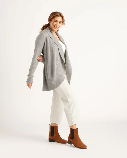 Mongolian Spring Cashmere Open Cardigan Sweater