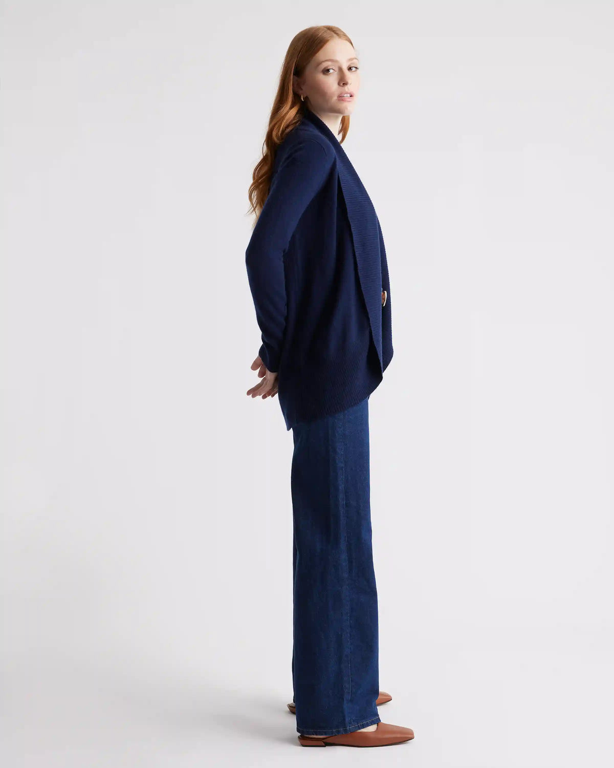 Mongolian Cashmere Open Cardigan Sweater