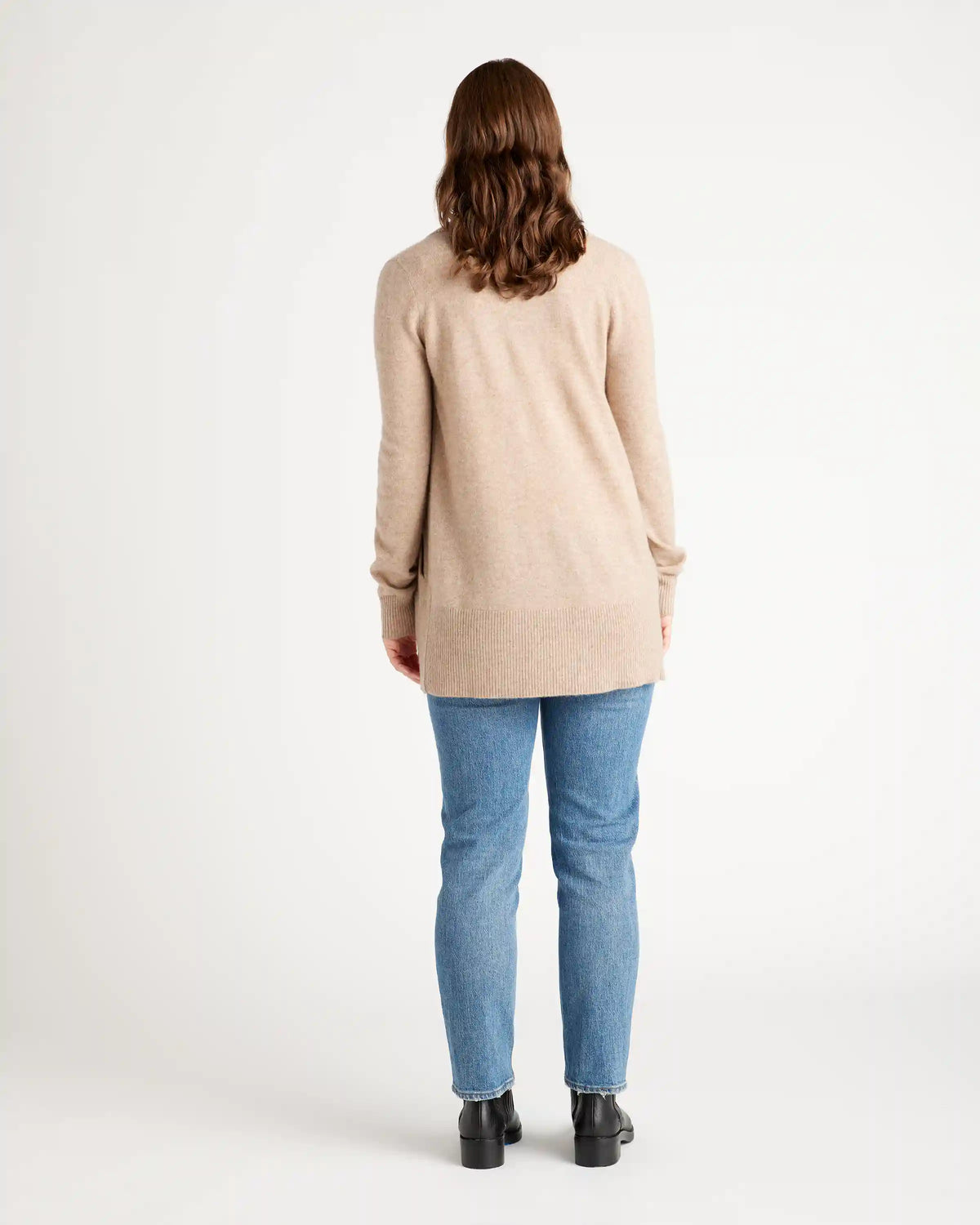 Mongolian Cashmere Open Cardigan Sweater