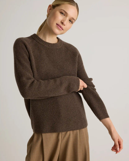 Mongolian Cashmere Fisherman Crewneck Sweater