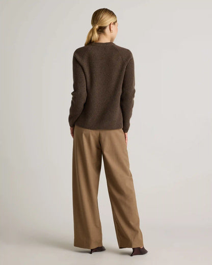 Mongolian Cashmere Fisherman Crewneck Sweater