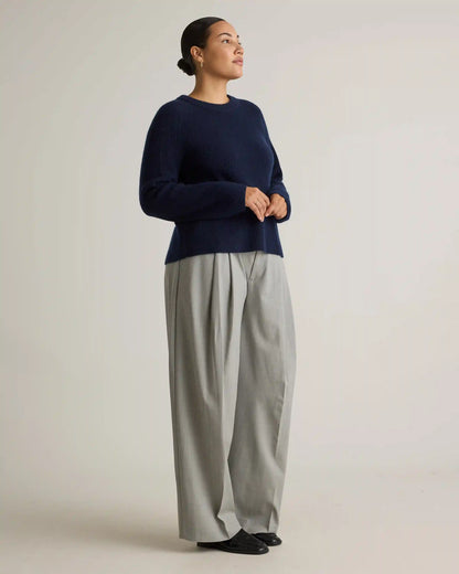 Mongolian Cashmere Fisherman Crewneck Sweater