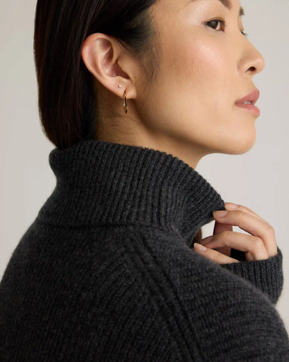 Mongolian Cashmere Fisherman Turtleneck Sweater