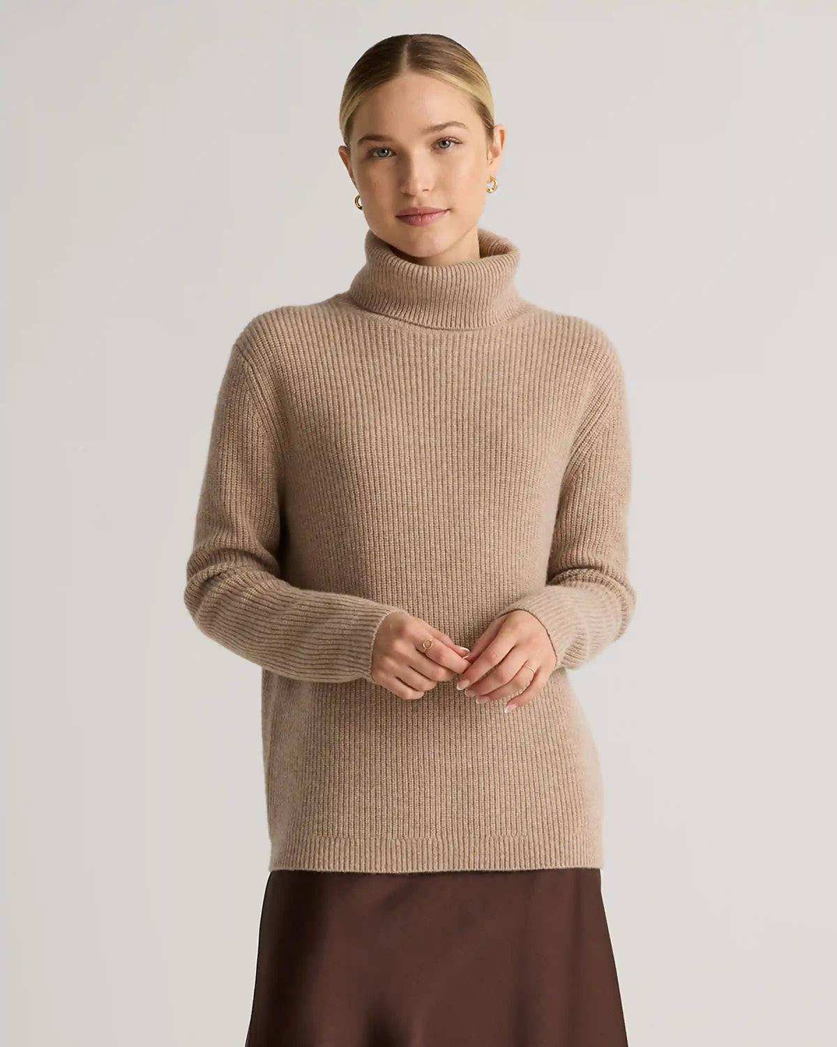 Mongolian Cashmere Fisherman Turtleneck Sweater
