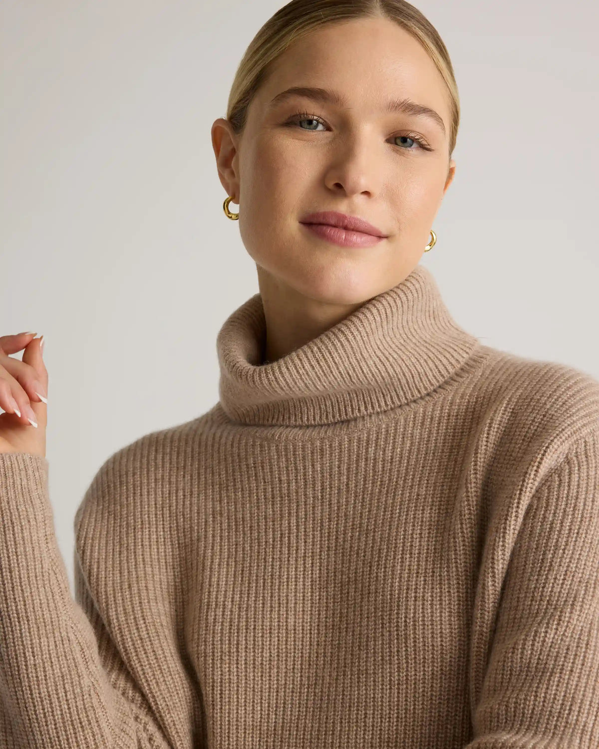 Mongolian Cashmere Fisherman Turtleneck Sweater