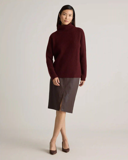 Mongolian Cashmere Fisherman Turtleneck Sweater