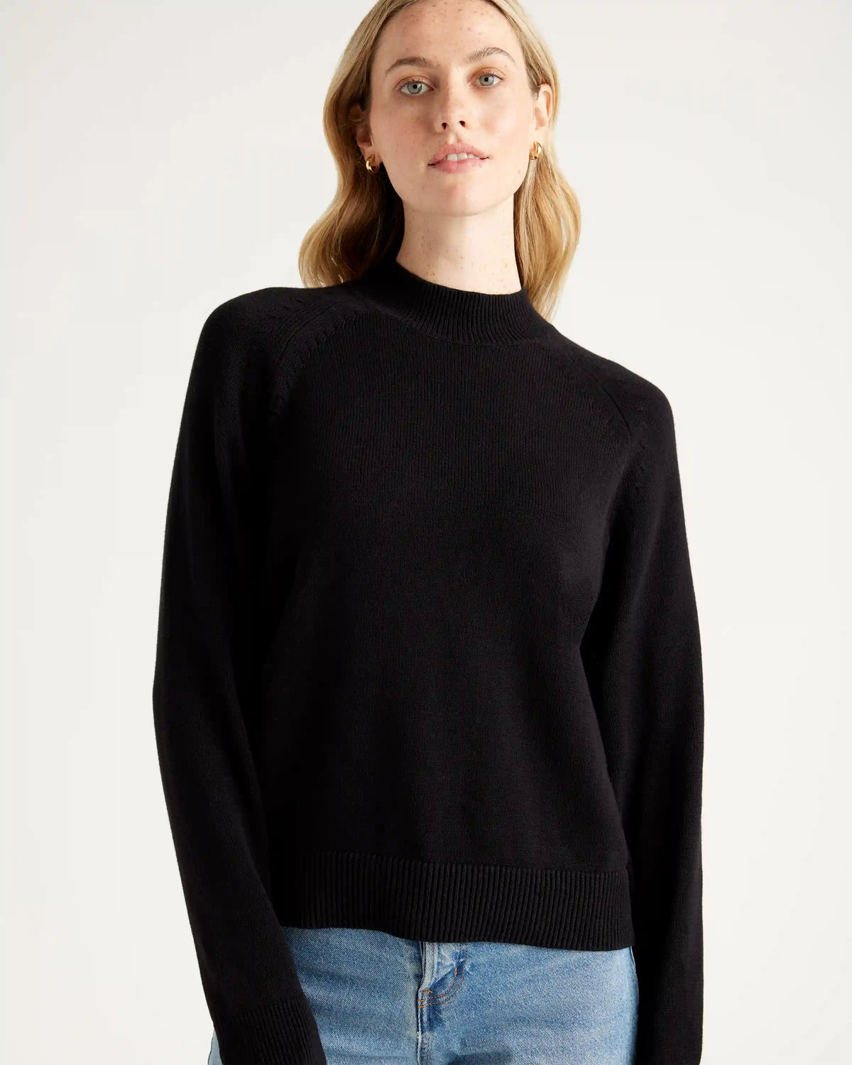 100% Organic Cotton Mock Neck Sweater