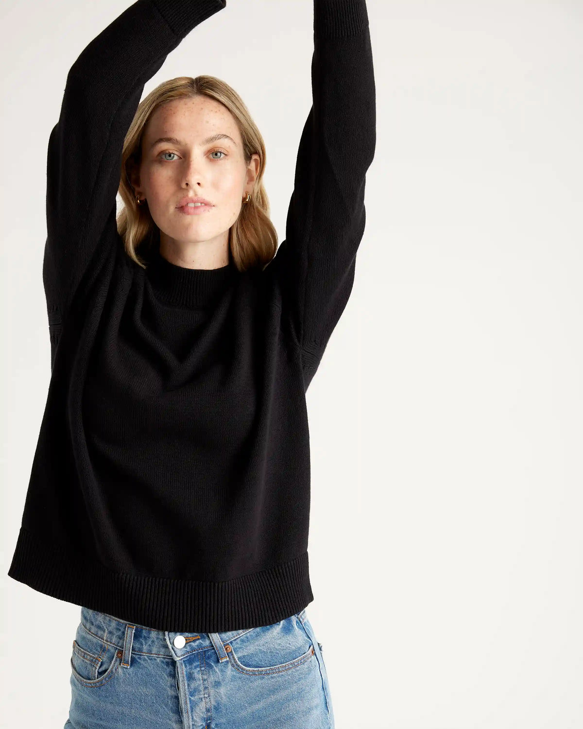 100% Organic Cotton Mock Neck Sweater