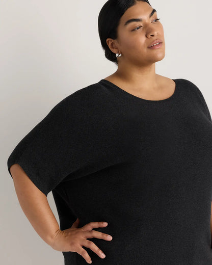 Lightweight Cotton Cashmere Link-Stitch Dolman Sweater