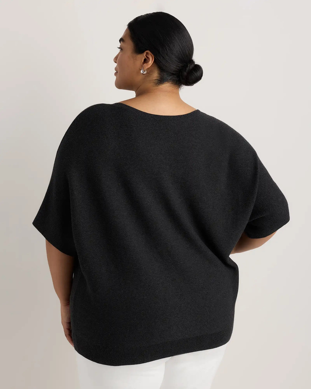 Lightweight Cotton Cashmere Link-Stitch Dolman Sweater
