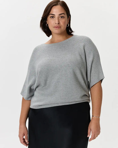 Lightweight Cotton Cashmere Link-Stitch Dolman Sweater