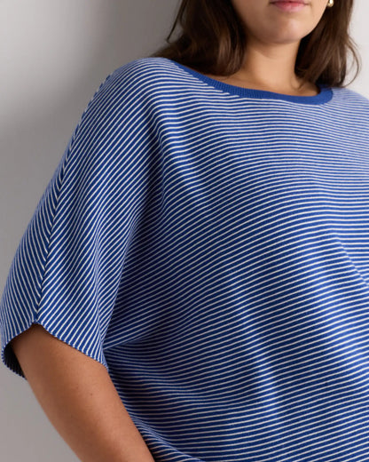 Lightweight Cotton Cashmere Link-Stitch Dolman Sweater