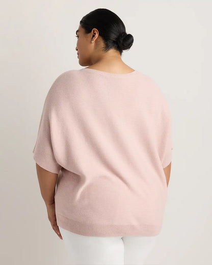 Lightweight Cotton Cashmere Link-Stitch Dolman Sweater