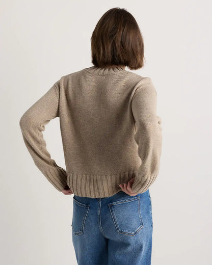 Cotton Linen Relaxed Crew Sweater