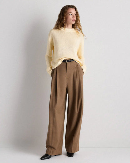 Cotton Linen Relaxed Crew Sweater